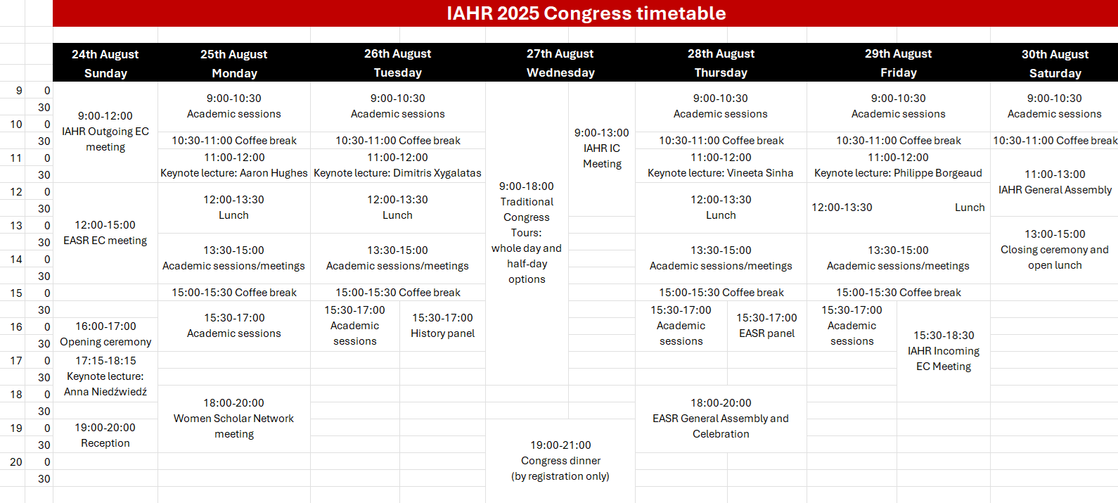 Programme Overview Iahr 2025